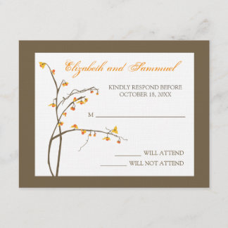 Carte RSVP pour mariage doux-amer automne
