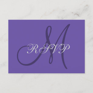 Carte RSVP pour mariage élégant avec monogramme ul