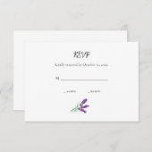 Carte RSVP pour Mariage élégant Lavender (Devant / Derrière)