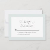 Carte RSVP pour mariage formel cadre vert (Devant)