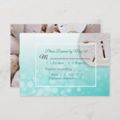 Carte RSVP pour mariage océen turquoise Dollar de (Devant / Derrière)