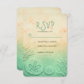 Carte RSVP pour mariage plage de sable de sable (Devant / Derrière)