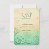 Carte RSVP pour mariage plage de sable de sable (Devant)