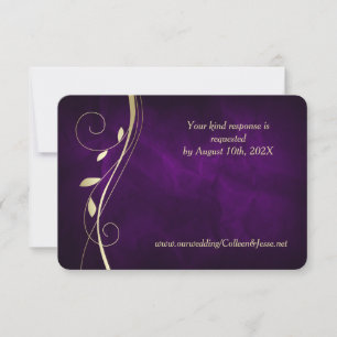 Carte RSVP pour mariage profond et violet de la fe