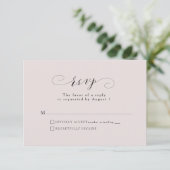 Carte RSVP pour mariage rose vif et élégant (Debout devant)