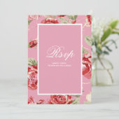 Carte RSVP pour save the date avec impression flor (Debout devant)