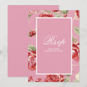 Carte RSVP pour save the date avec impression flor (Devant / Derrière)