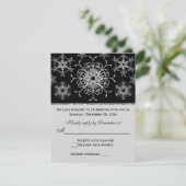 Carte RSVP pour Snowflakes Black Silver Parties sc (Debout devant)