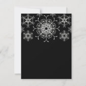 Carte RSVP pour Snowflakes Black Silver Parties sc (Dos)