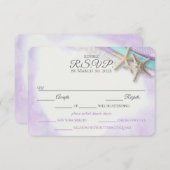 Carte RSVP pourpre Vintage de plage Starfish (Devant / Derrière)