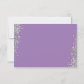 Carte RSVP Première communion florale violet argen (Dos)