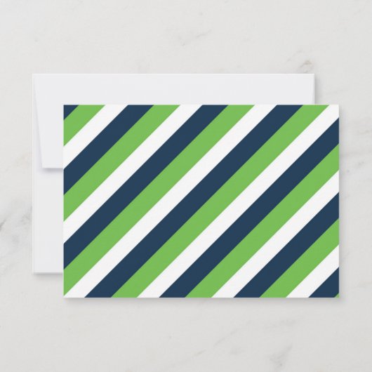 Carte RSVP Preppy Navy Blue Bar Mitzvah (Dos)