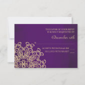 CARTE RSVP PURPLE AND GOLD INDIAN RESPONSABLE (Dos)