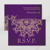 CARTE RSVP PURPLE AND GOLD INDIAN RESPONSABLE (Devant / Derrière)