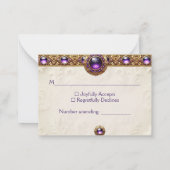 Carte RSVP Purple & Gold élégante (Dos)