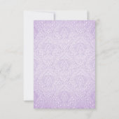 Carte RSVP Purple Tiara & Damask Sweet16 (Dos)