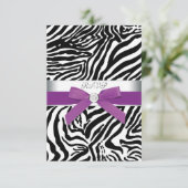 Carte RSVP Purple Zebra (Debout devant)