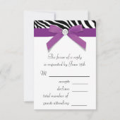 Carte RSVP Purple Zebra (Dos)