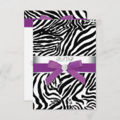 Carte RSVP Purple Zebra (Devant / Derrière)
