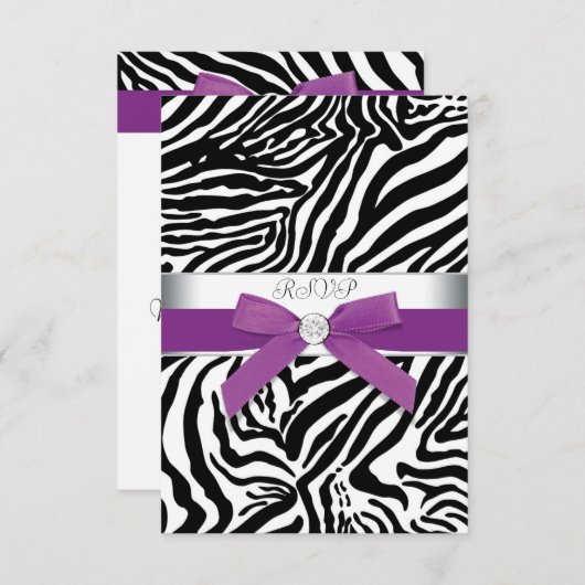 Carte RSVP Purple Zebra (Devant / Derrière)
