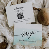 Carte RSVP QR Code Aqua et Gold Beach