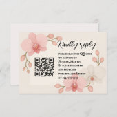 Carte RSVP QR Code Orchid enchantée (Devant / Derrière)