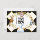 Carte RSVP QR code pour le mariage Alice au Pays d (Devant)
