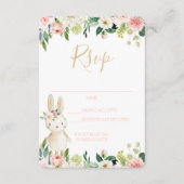 Carte RSVP Quelques Blush Floral Bunny (Devant)