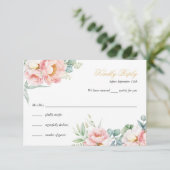 Carte RSVP Quinceañera Elegant Rose & Or (Debout devant)