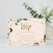 Carte RSVP Quinceanera Florale Rose (Debout devant)