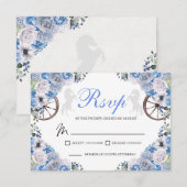 Carte RSVP Quinceanera Western bleu clair (Devant / Derrière)