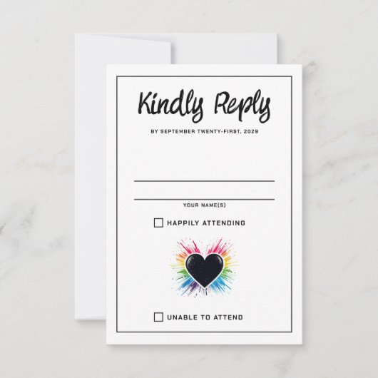 Carte RSVP Rainbow Burst (Devant)