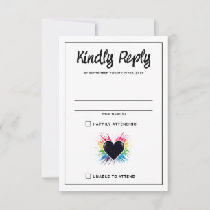 Carte RSVP Rainbow Burst