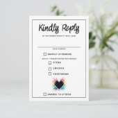 Carte RSVP Rainbow Burst Food Choix (Debout devant)