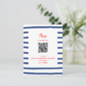 Carte RSVP Red Blue East Coast de phare rayé (Debout devant)