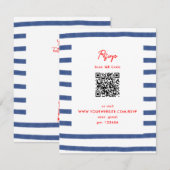 Carte RSVP Red Blue East Coast de phare rayé (Devant / Derrière)