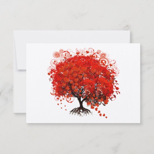 Carte RSVP Red Leafed Heart Tree (Devant)