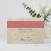 Carte RSVP Red Rustic Damask (Debout devant)