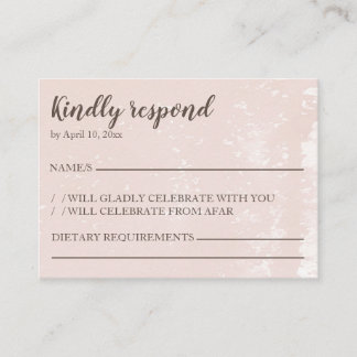 Carte RSVP répondez au blush moderne