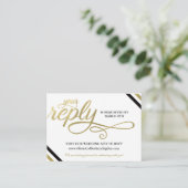 Carte RSVP, Répondre, Toujours & Forever, Or Faux (Debout devant)