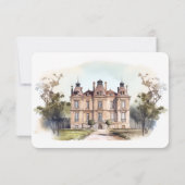 Carte RSVP/Réponse du Manoir Anglais Aquarelle (Dos)