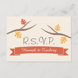 Carte RSVP Réponse du Mariage de maïs automne
