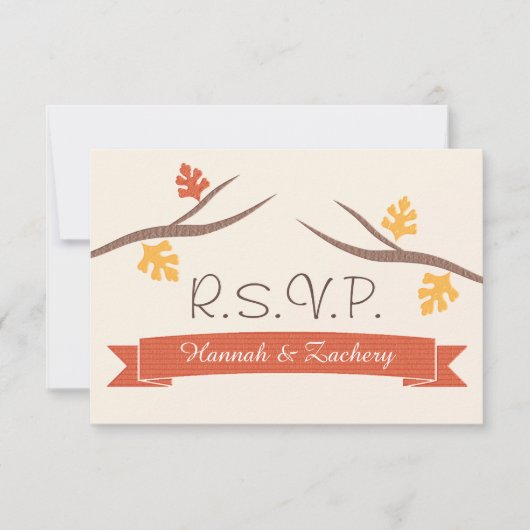 Carte RSVP Réponse du Mariage de maïs automne (Devant)