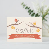Carte RSVP Réponse du Mariage de maïs automne (Debout devant)