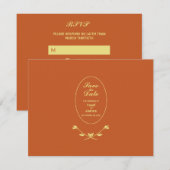 Carte RSVP Réponse du Mariage Rose de Terracotta (Devant / Derrière)
