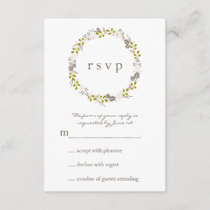 Carte RSVP Réponse du Mariage Woodland