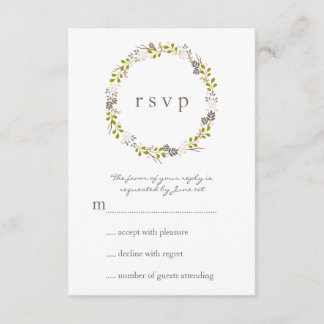 Carte RSVP Réponse du Mariage Woodland