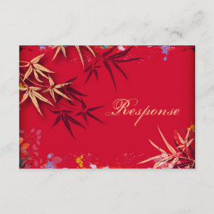 Carte RSVP Réponse mariage - Bright Asian Bamboo
