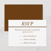 Carte RSVP, Réponse ou Réponse Brown (Devant / Derrière)