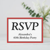 Carte "RSVP" respectueuse, propre et élégante (Debout devant)